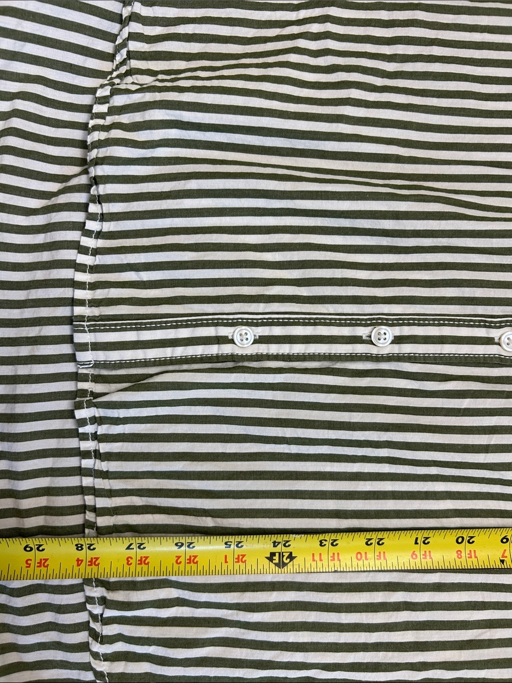 Maeve Olive and White Striped Women’s Button-Down Shirt - Picture 6 of 6